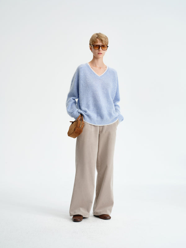Corduroy Straight-Leg Pants