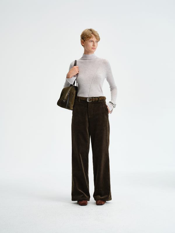 Corduroy Straight-Leg Pants