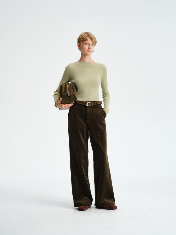 Corduroy Straight-Leg Pants