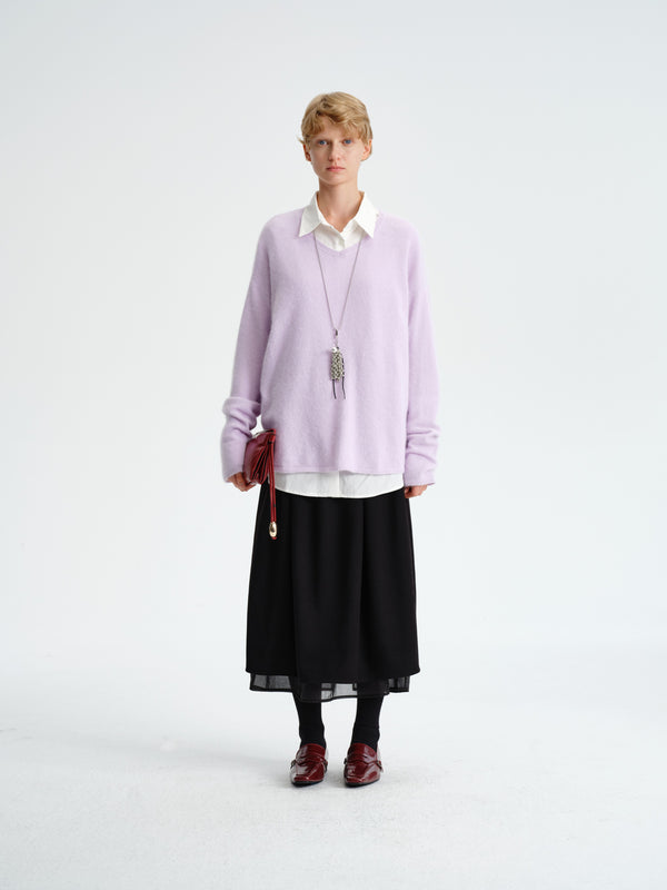 Layered Wool-Blend Skirt