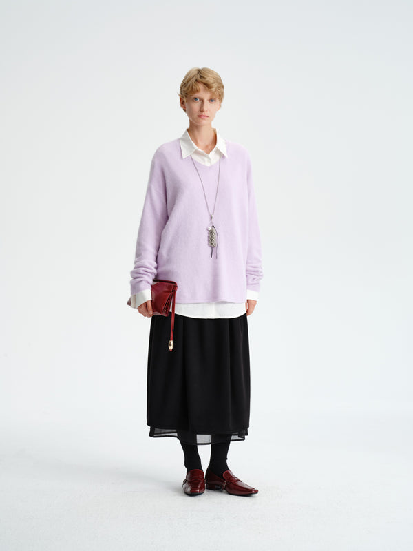 Layered Wool-Blend Skirt