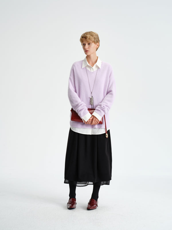 Layered Wool-Blend Skirt
