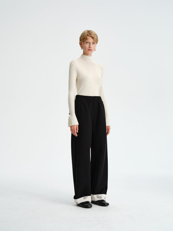 Paisley Wool-Blend Pants