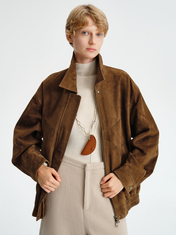Structured Suede Blouson