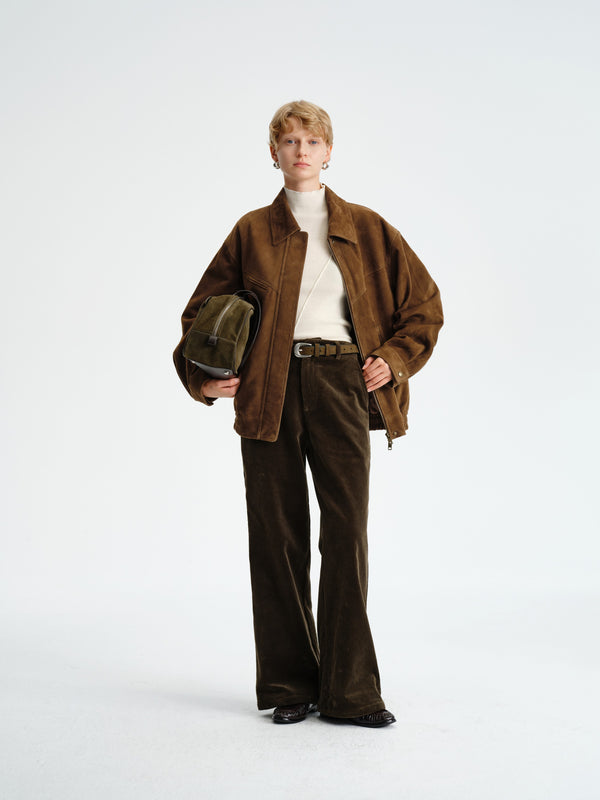 Structured Suede Blouson