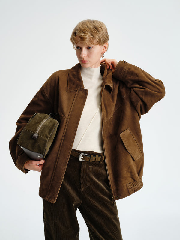 Structured Suede Blouson