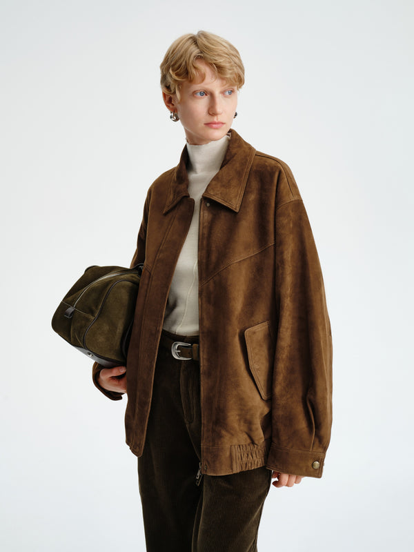Structured Suede Blouson