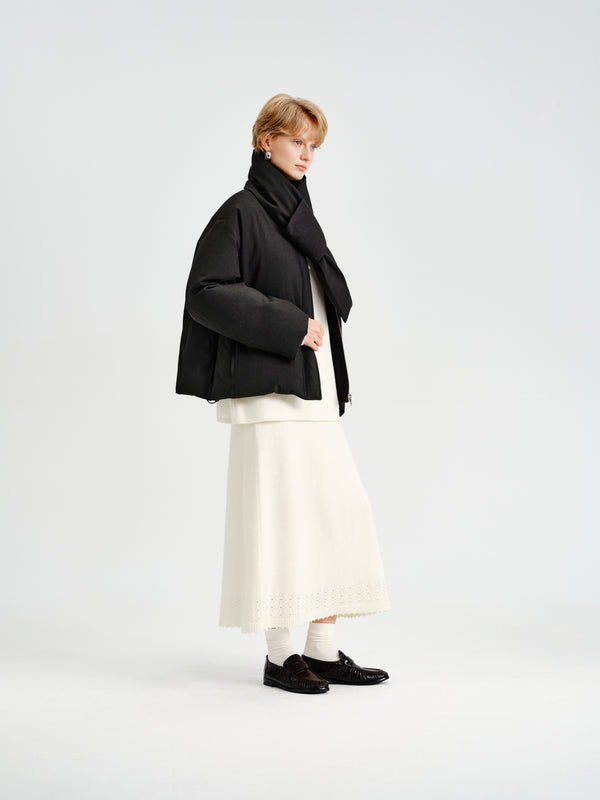 Halo Wool Crochet A-Line Skirt