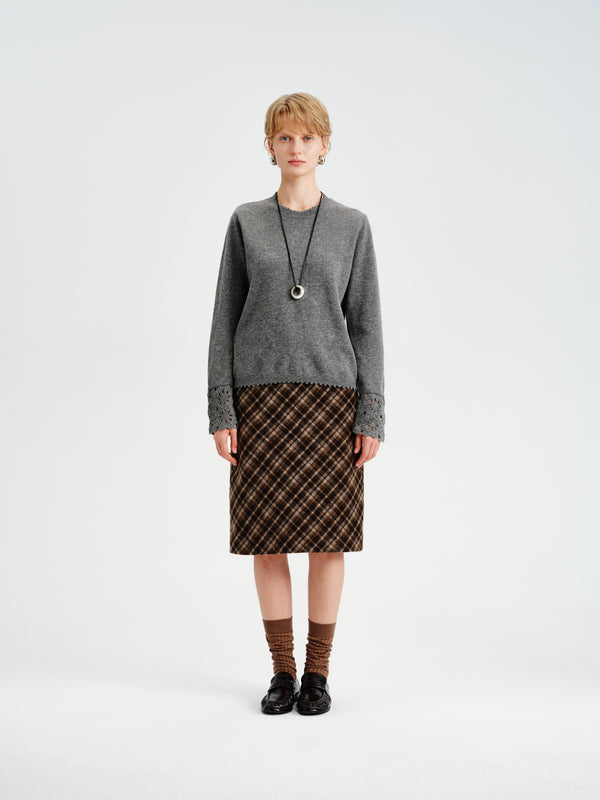 Parallax Wool-Blend Bias Midi Skirt