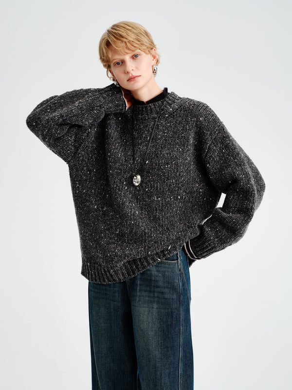 Marl Wool Cocoon Crew