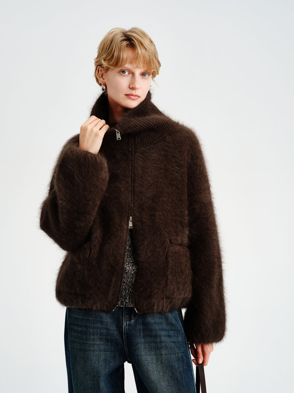 Hush Rabbit-Wool Zip Jacket