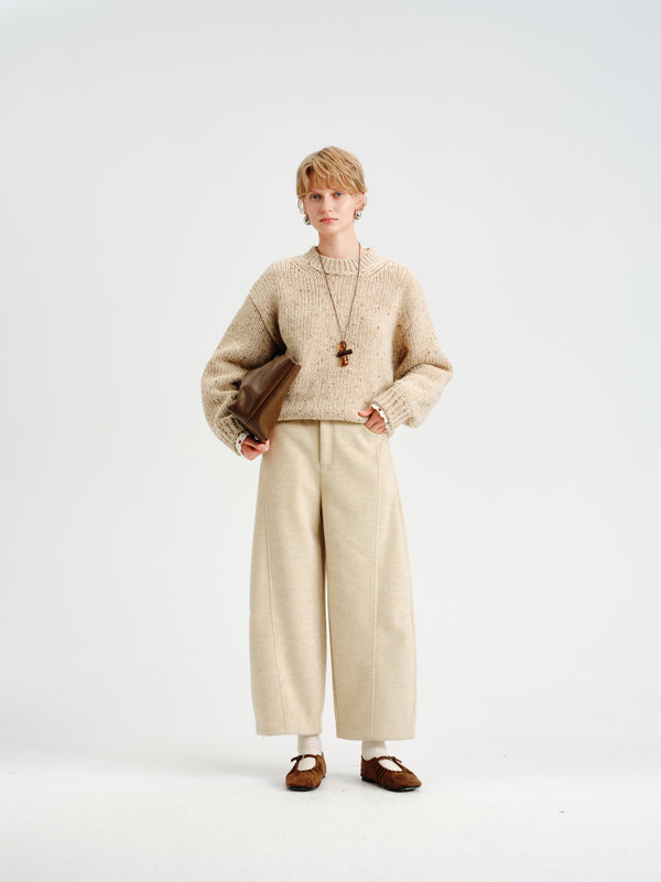 Marl Wool Cocoon Crew