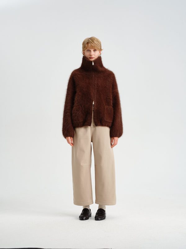 Hush Rabbit-Wool Zip Jacket