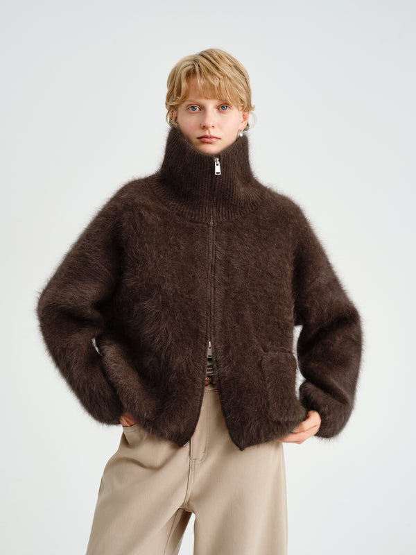 Hush Rabbit-Wool Zip Jacket