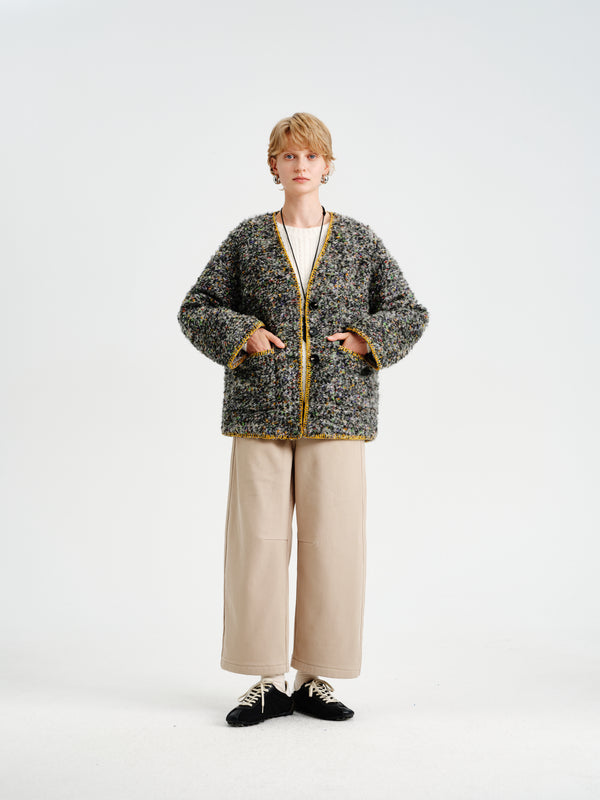 Mosaic Tweed Down Jacket