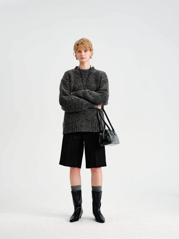 Marl Wool Cocoon Crew