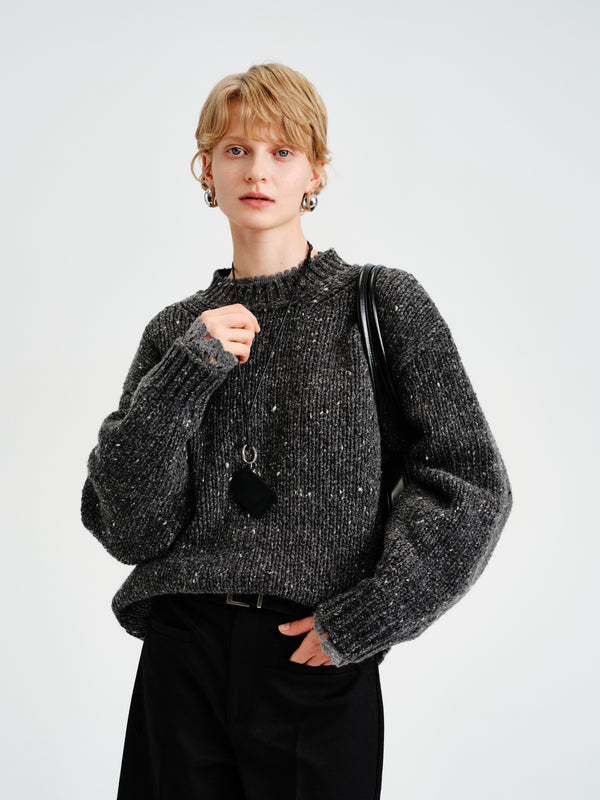 Marl Wool Cocoon Crew