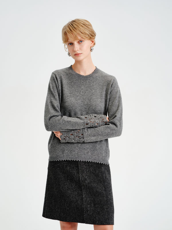 Trace Wool-Alpaca A-Line Skirt