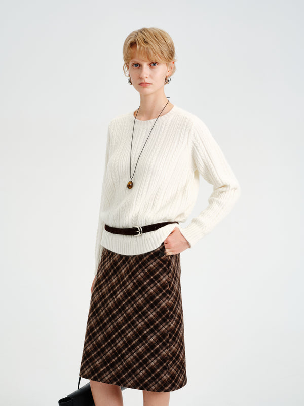 Parallax Wool-Blend Bias Midi Skirt