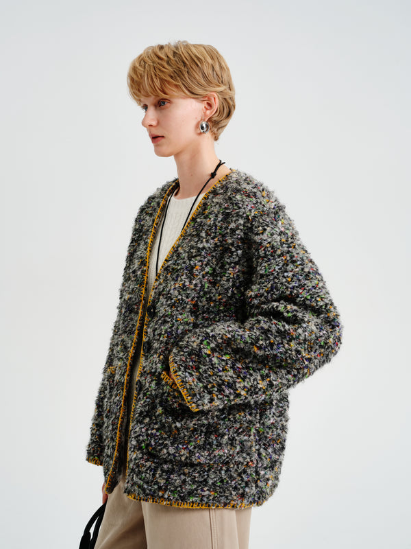 Mosaic Tweed Down Jacket