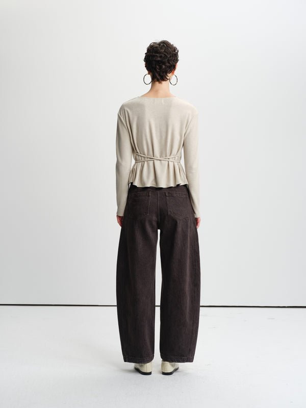 Etch Textured Tie-Waist Top