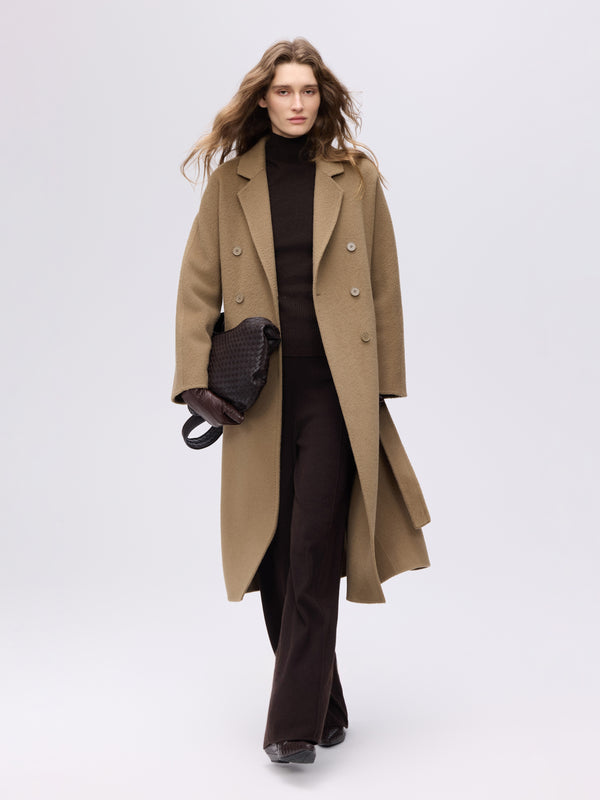 Double-Breasted Wool–Camel Coat