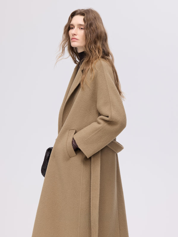 Double-Breasted Wool–Camel Coat