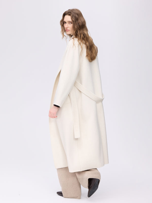 Wool–Camel Wrap Coat