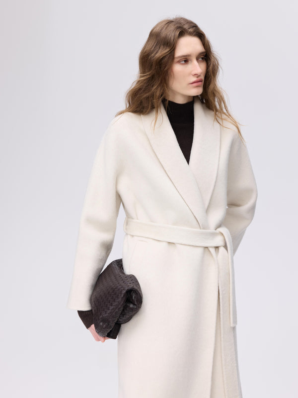 Wool–Camel Wrap Coat