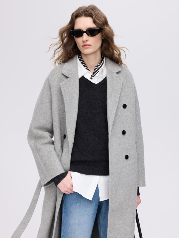 Double-Breasted Wool–Camel Coat