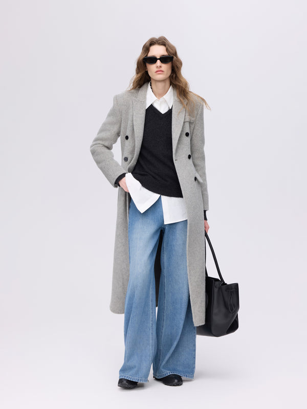 Double-Breasted Wool–Alpaca Coat