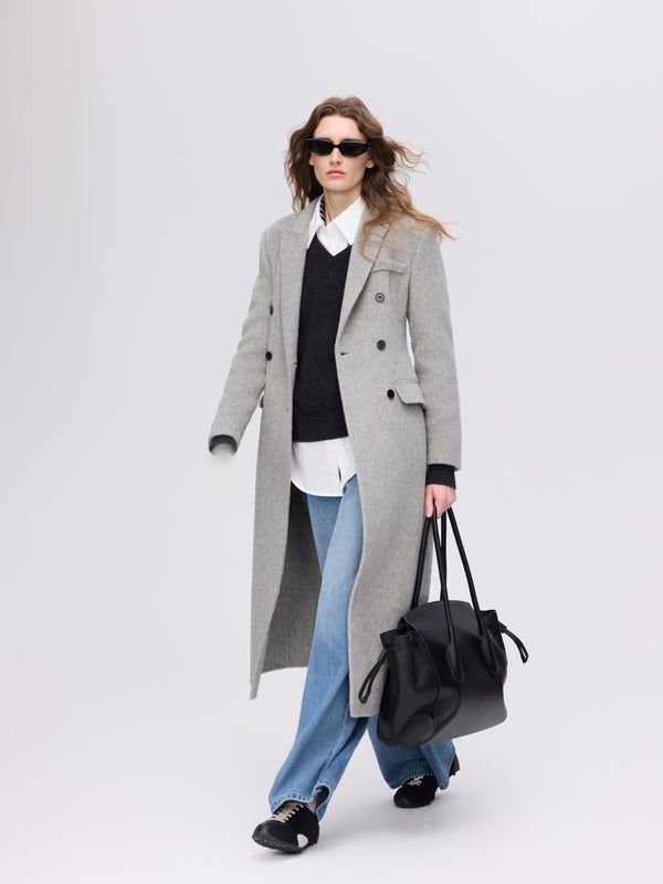 Double-Breasted Wool–Alpaca Coat