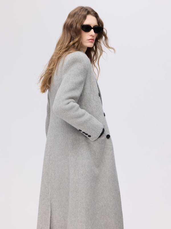 Double-Breasted Wool–Alpaca Coat