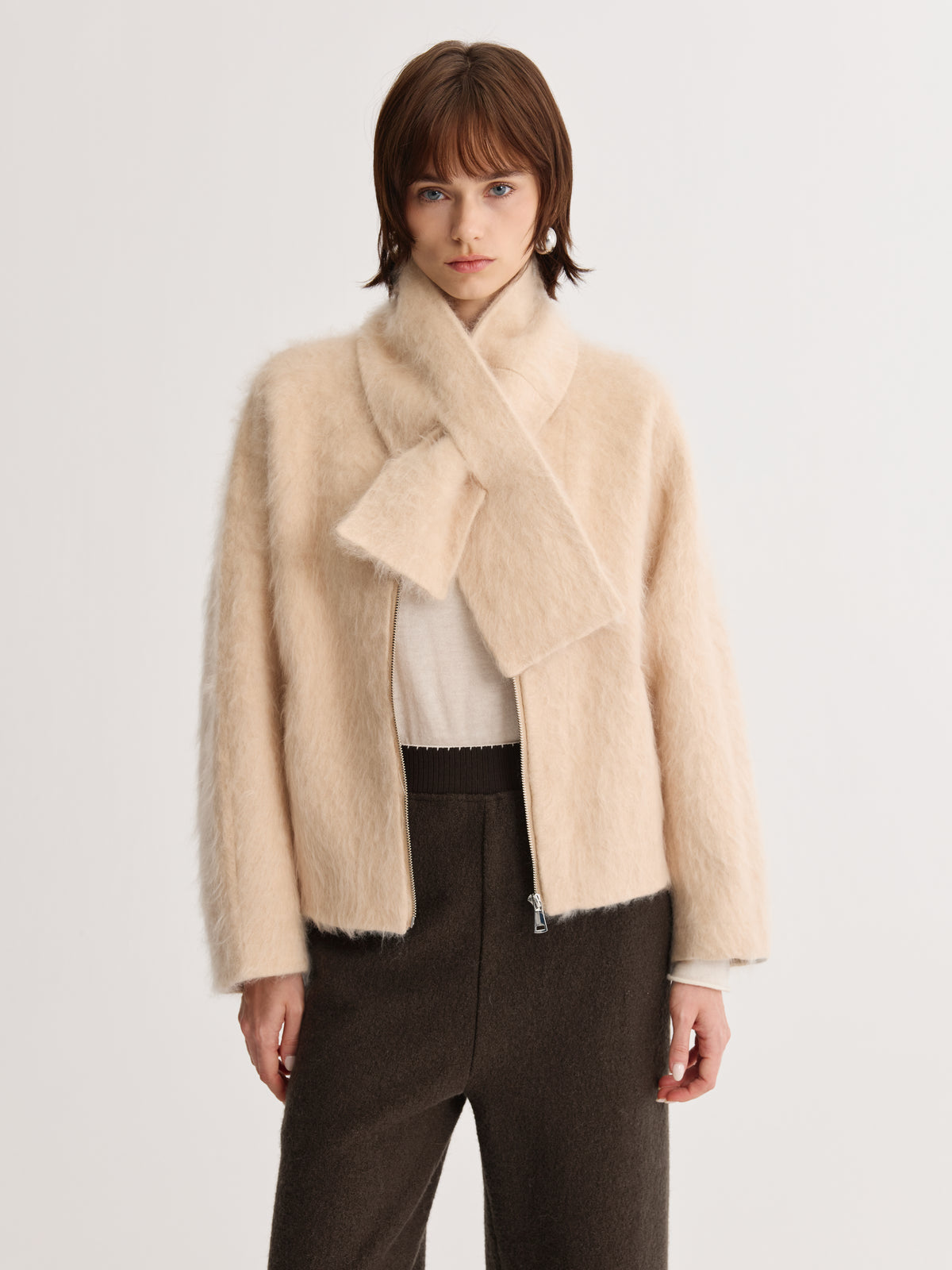 Scarf Zip Jacket