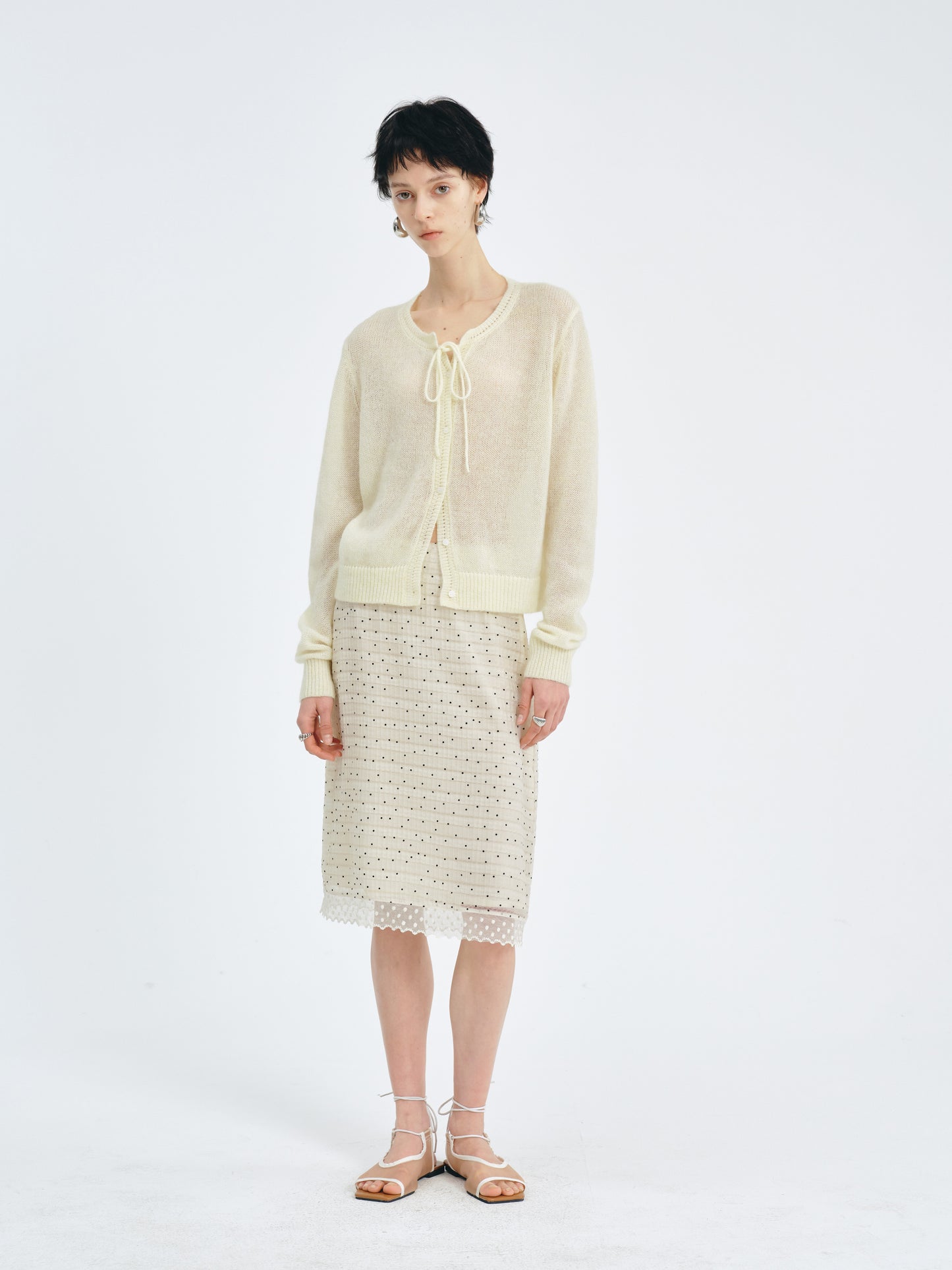 Almond Dot Lace Skirt