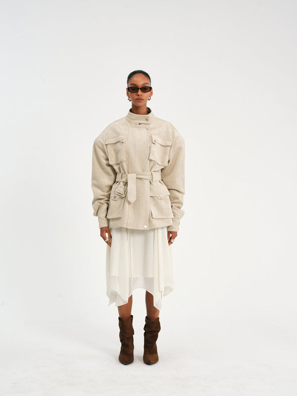 Utility Belted Jacket