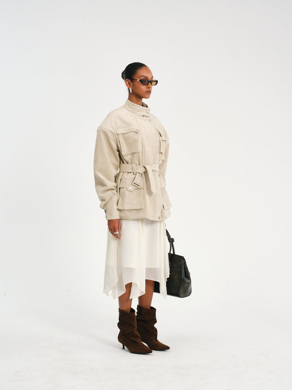 Utility Belted Jacket