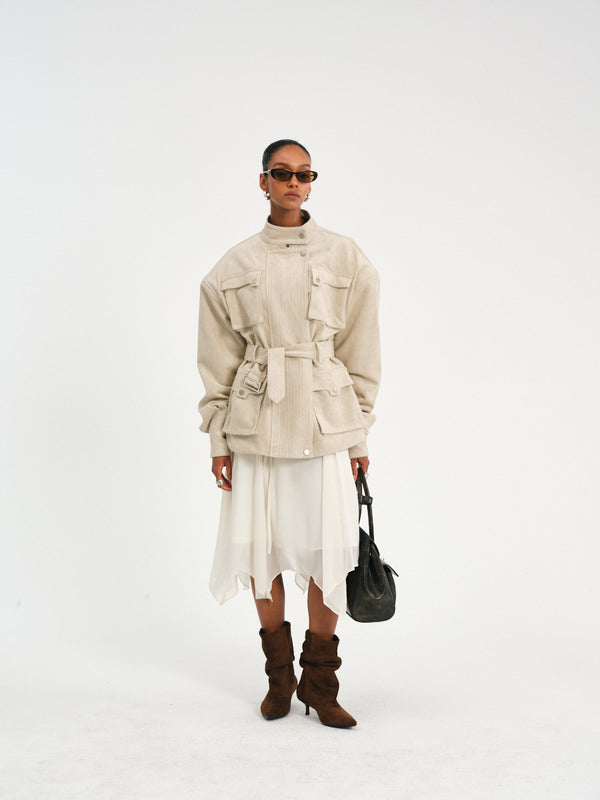 Utility Belted Jacket