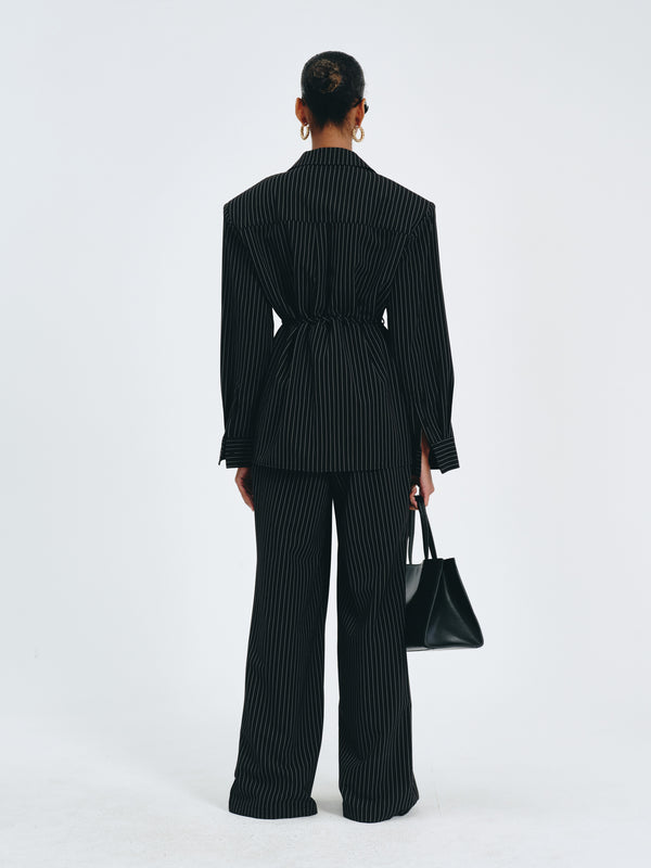 Stripes Belted Blazer