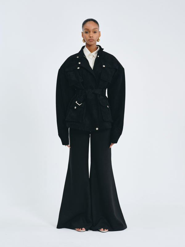 Utility Belted Jacket
