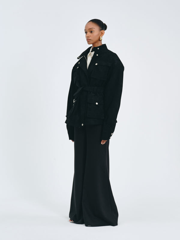 Utility Belted Jacket
