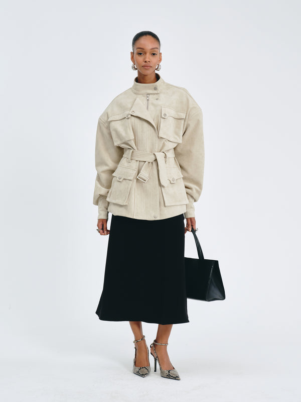 Utility Belted Jacket