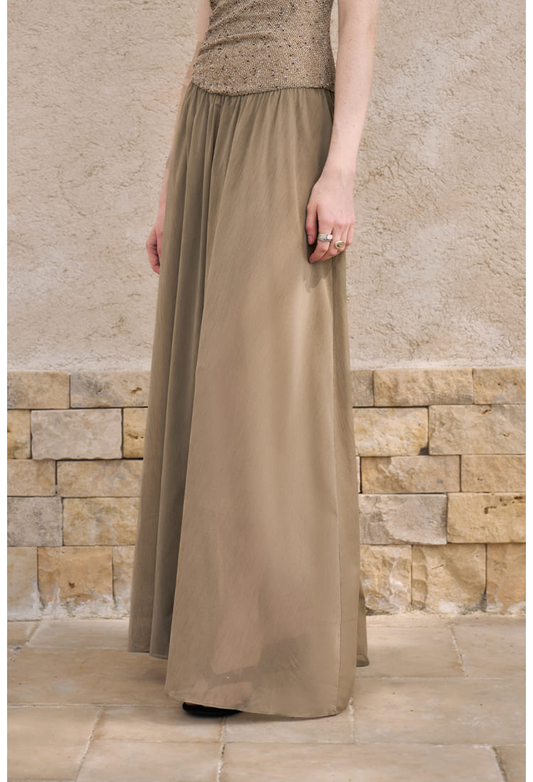 Asymmetric Metallic One-Shoulder Maxi Dress