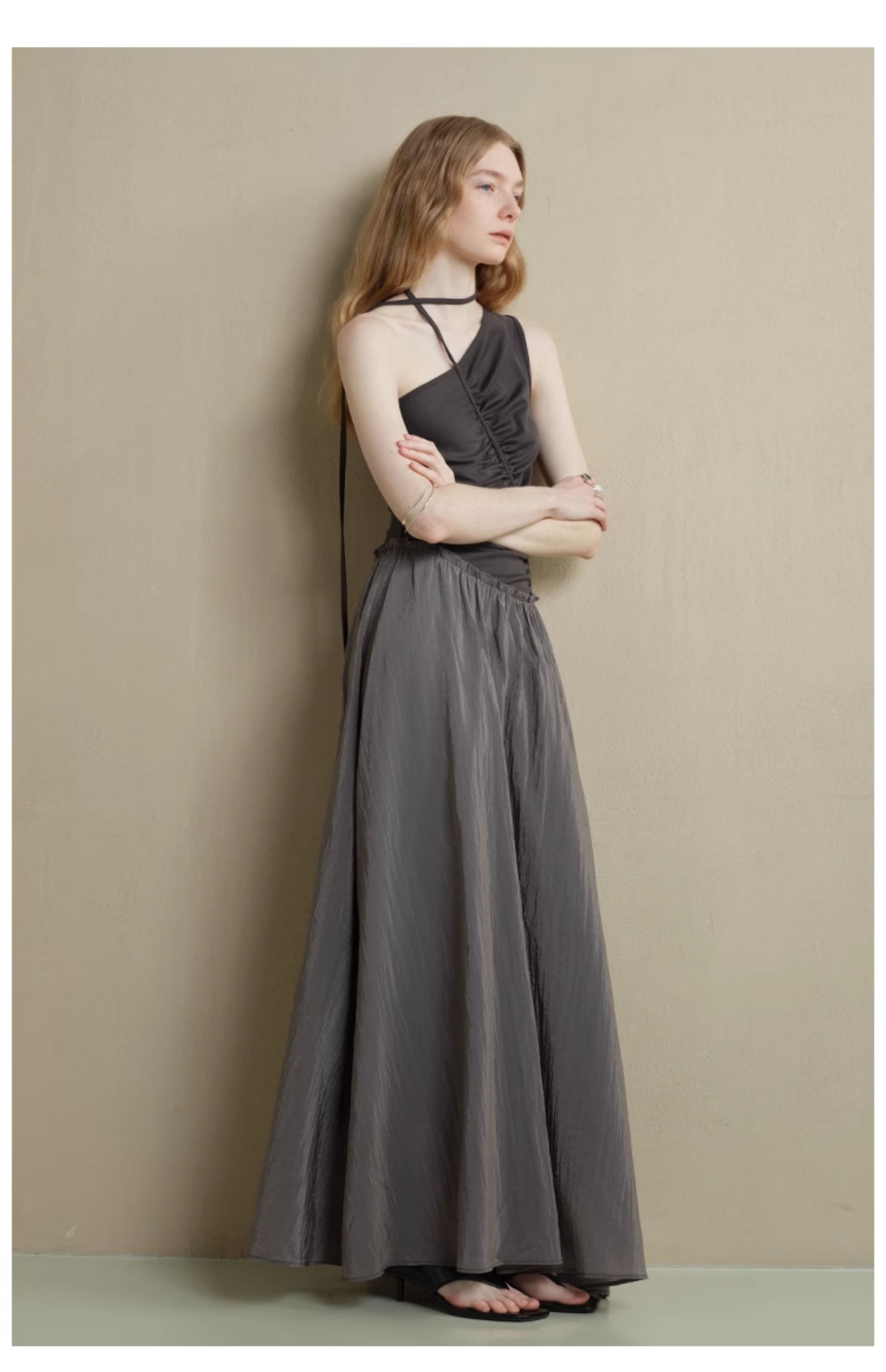 Asymmetric Ruched Panel Dress