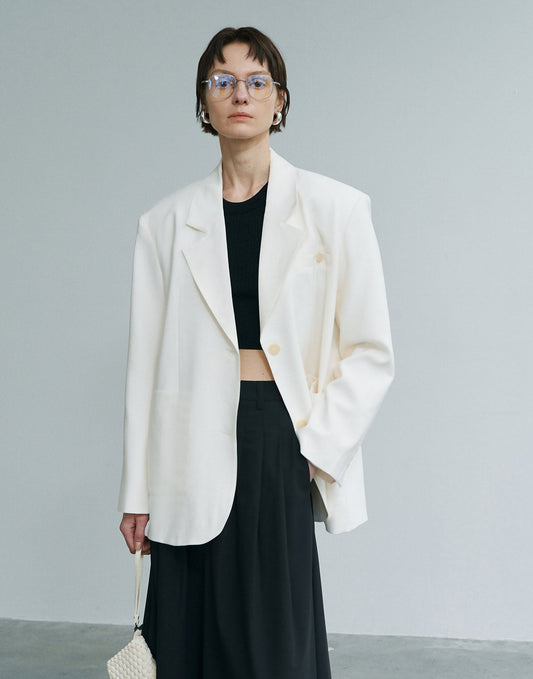 Tencel-Linen Oversized Blazer
