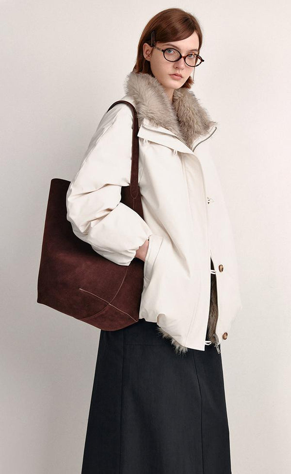 Eco-Fur Collar Down Jacket