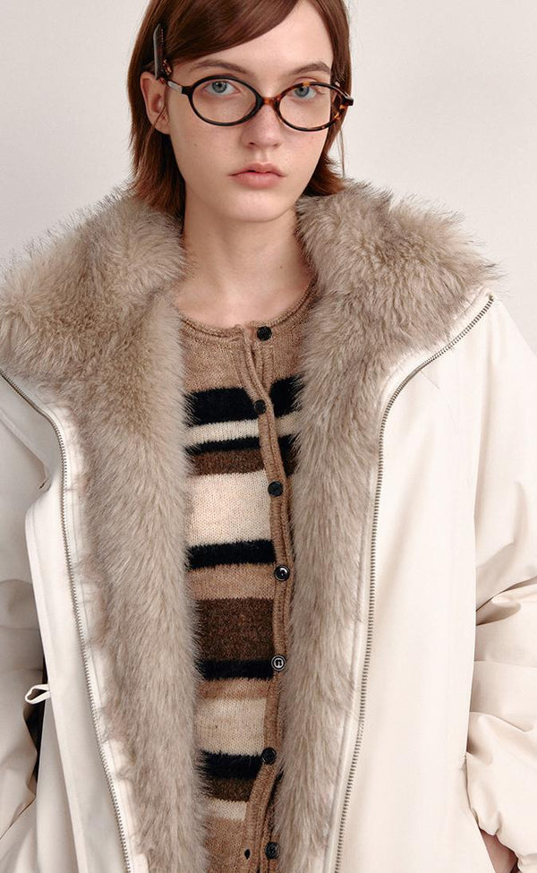 Eco-Fur Collar Down Jacket