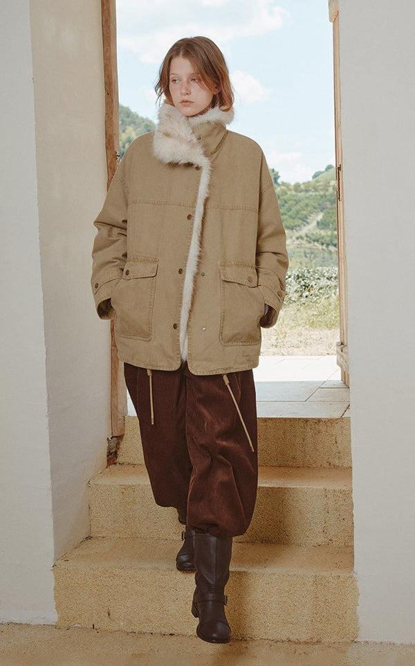 Gradient Fur-Collar Down Parka