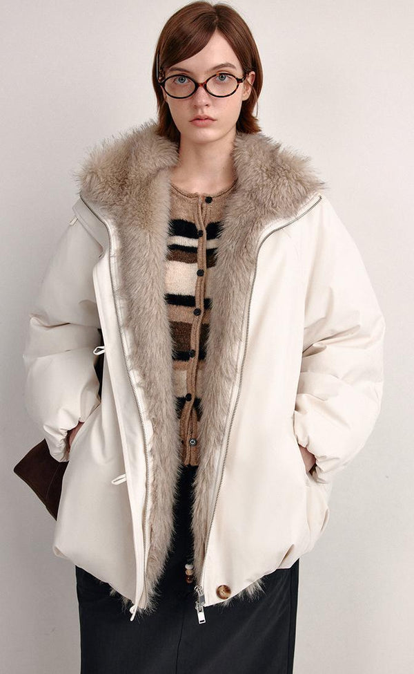 Eco-Fur Collar Down Jacket