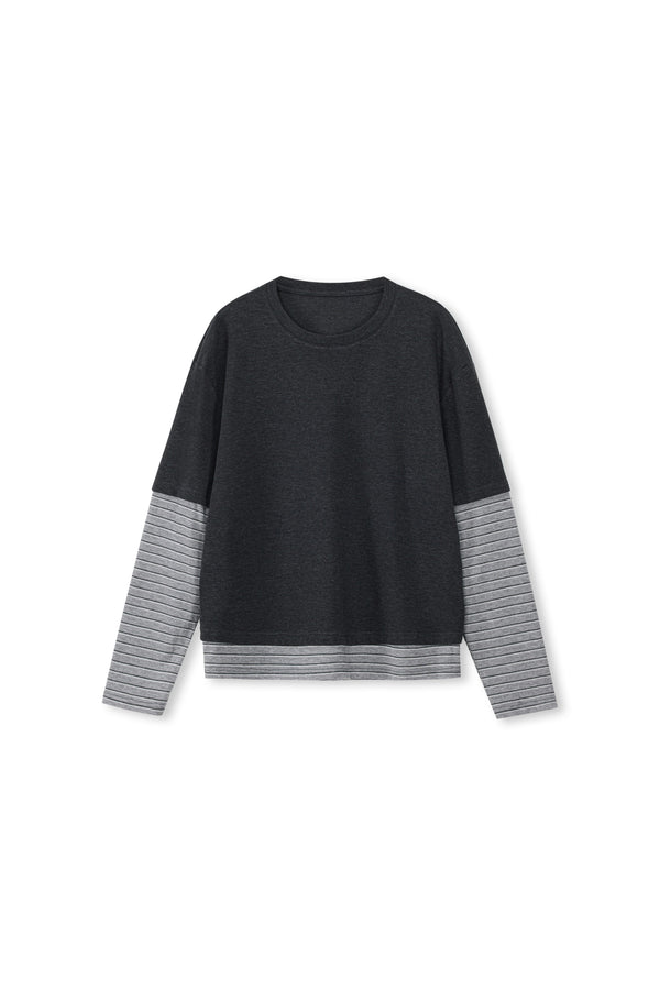 Faux Two Piece Long Sleeve T-shirt